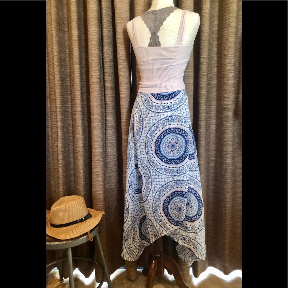 CALYPSO ST BARTH SILK WRAP MAXI SKIRT SMALL PINK